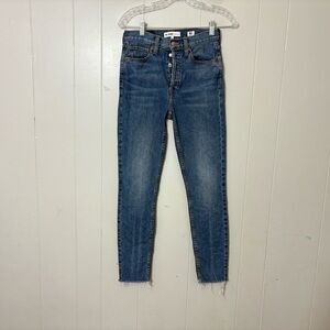 RE/DONE Originals High Rise Ankle Jeans 722-3WHRAC Size 24